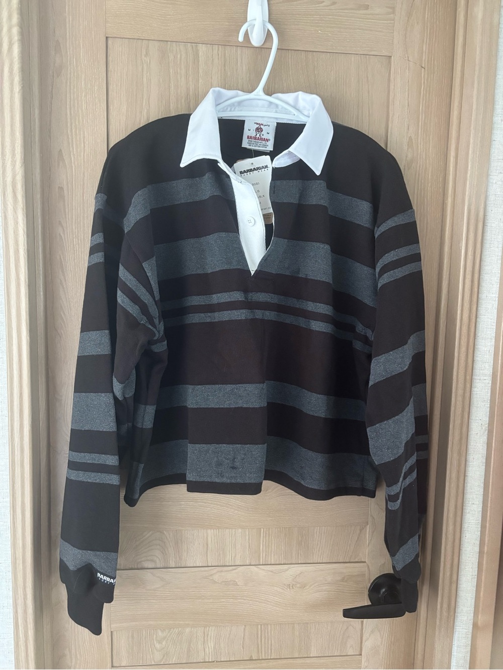 Barbarian Rugby Shirt Size M Womens Crop NEW Stripes
